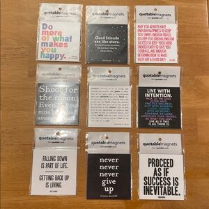 New Inspirational Quotes Magnets - Set of 9 Motivational Gifts 3.5”x3.5”